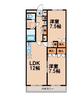 レジデンスカープ自治医大 203号室 間取り
