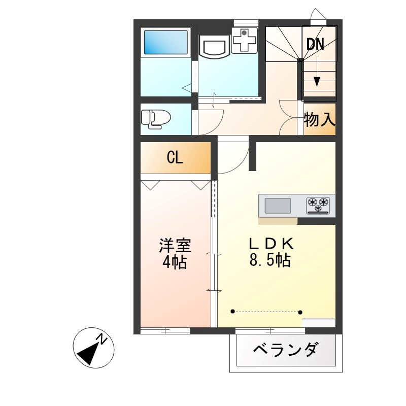 峰M1 207号室 間取り