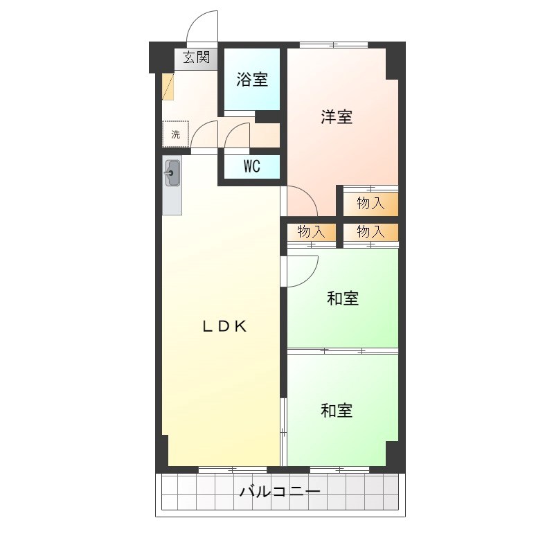 レジデンスカープ自治医大 702号室 間取り