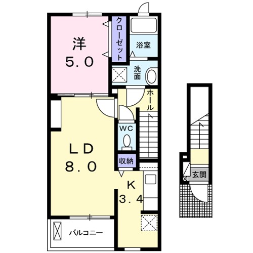 アビターレ 202号室 間取り
