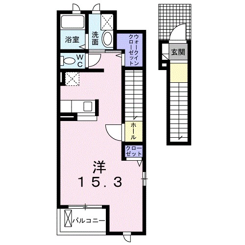 アクティブ．Ｇ 203号室 間取り