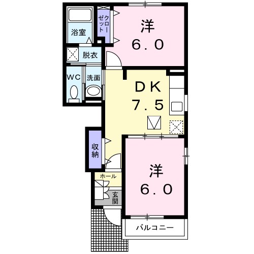 アルエットＤ 103号室 間取り
