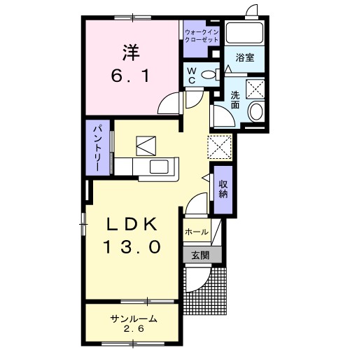 プランドールⅡ 101号室 間取り