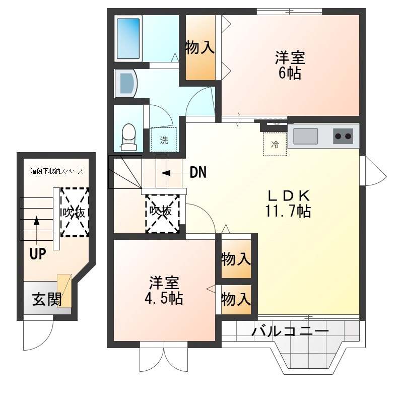 グリーンフォレスト A棟 202号室 間取り