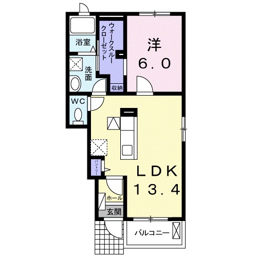エル・ヴィータ　Ａ 103号室 間取り