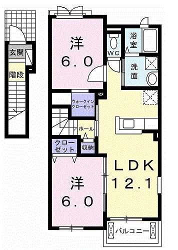 ミルトＤ　（ｍｉｌｄ） 201号室 間取り