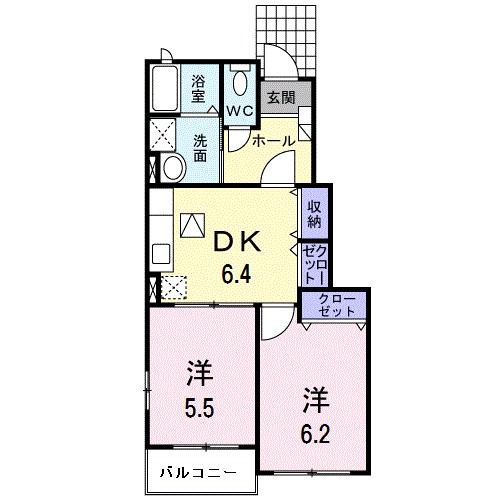 プリムローズ　Ａ 104号室 間取り