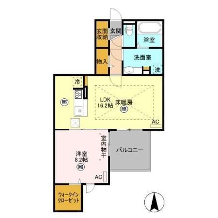 パルティール 102号室 間取り