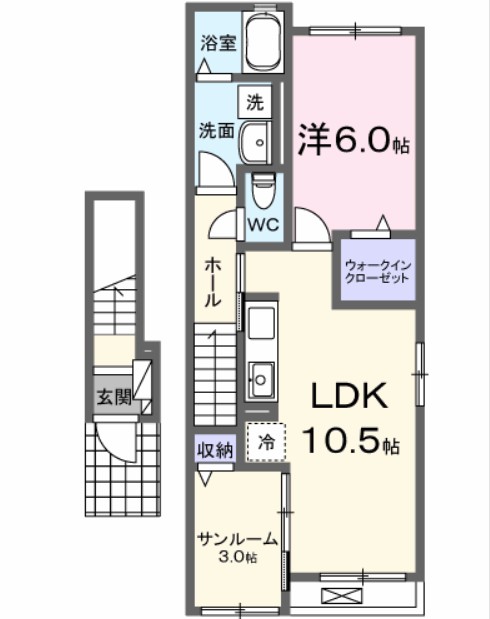 城南２丁目アパートＢ 202号室 間取り