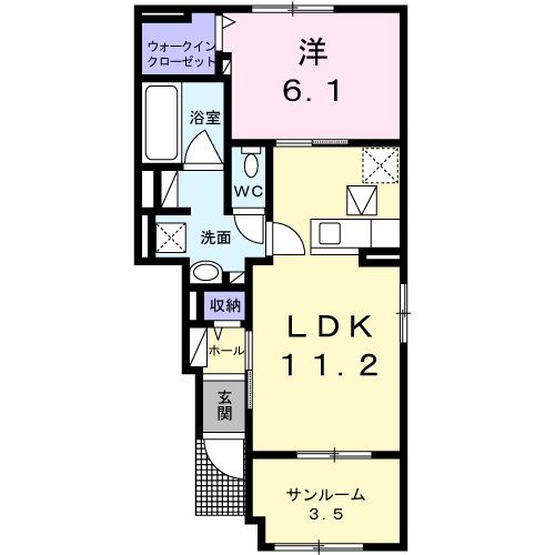 エクセレント・ヴィラ富田Ａ 103号室 間取り