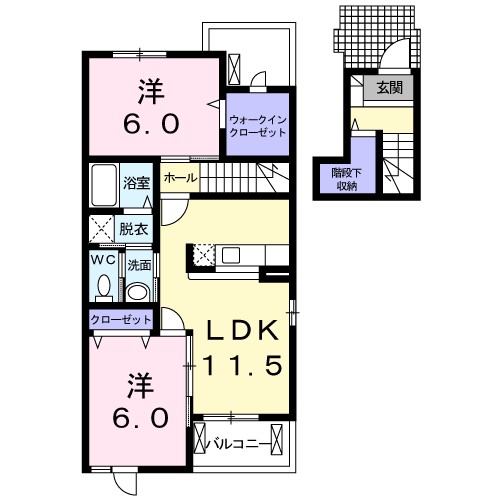 グランドソレイユ 205号室 間取り