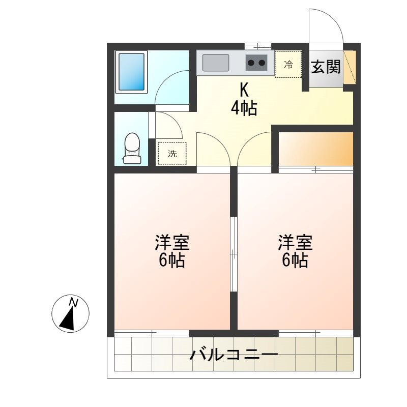 コーポ山中 B 間取り