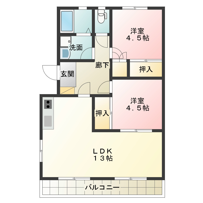 YNSハイツ 208号室 間取り