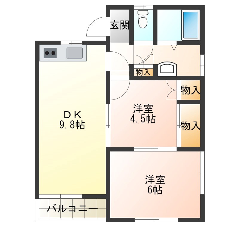 ホワイトバーチ 202号室 間取り