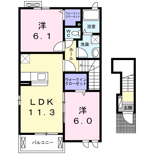 サプリーム　Ⅰ番館 201号室 間取り