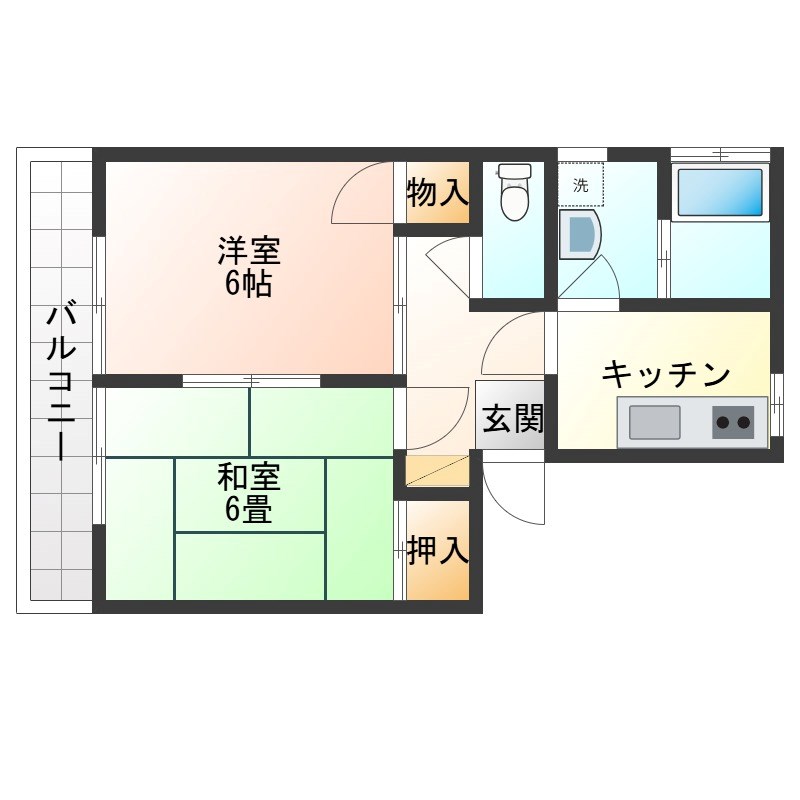 リベラルコーポ不動 302号室 間取り