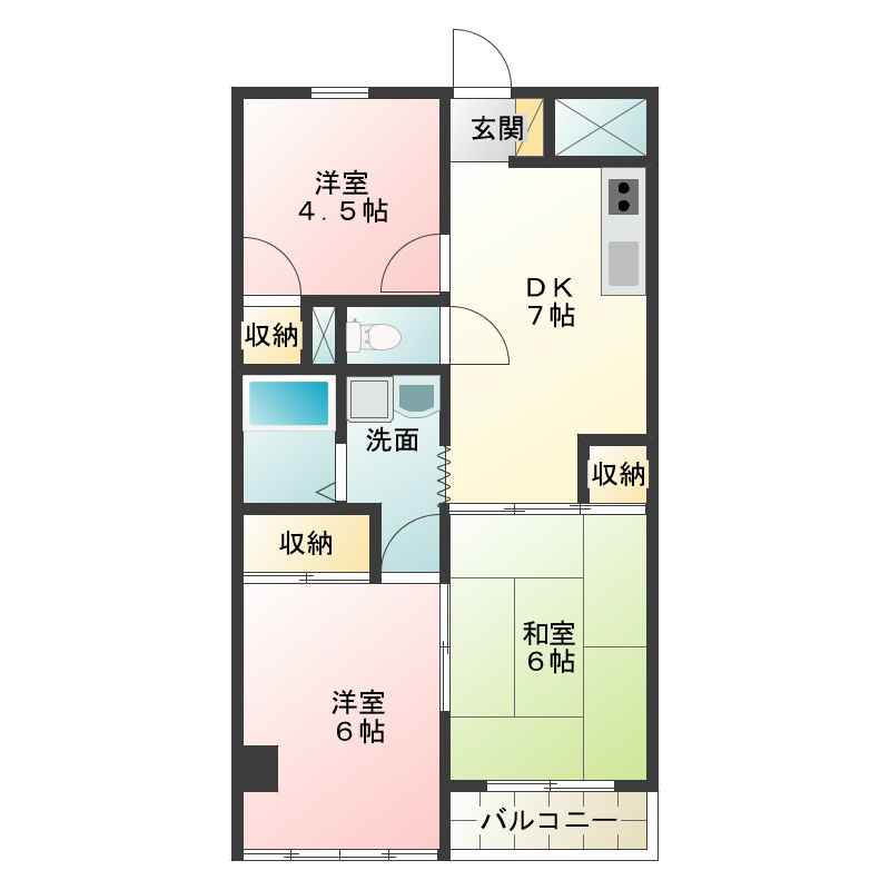 岩木ハイツ 408号室 間取り