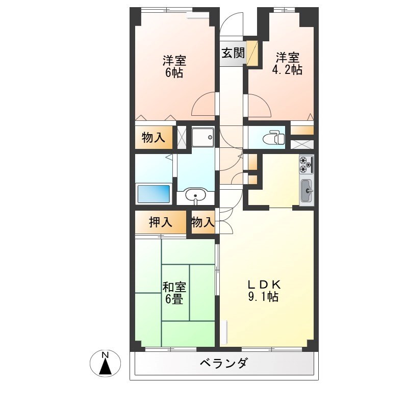 ROYAL RAISIN 106号室 間取り