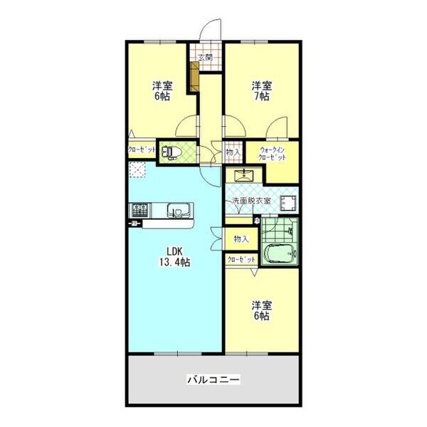 パークナード栃木駅前サーパスレジデンス 1104号室 間取り