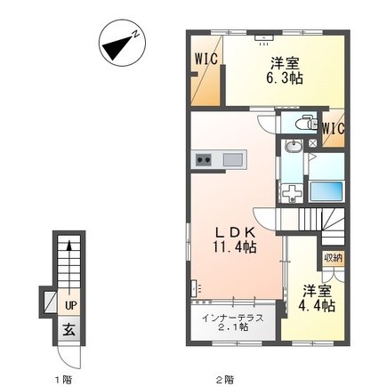 石井町新築アパート 201号室 間取り
