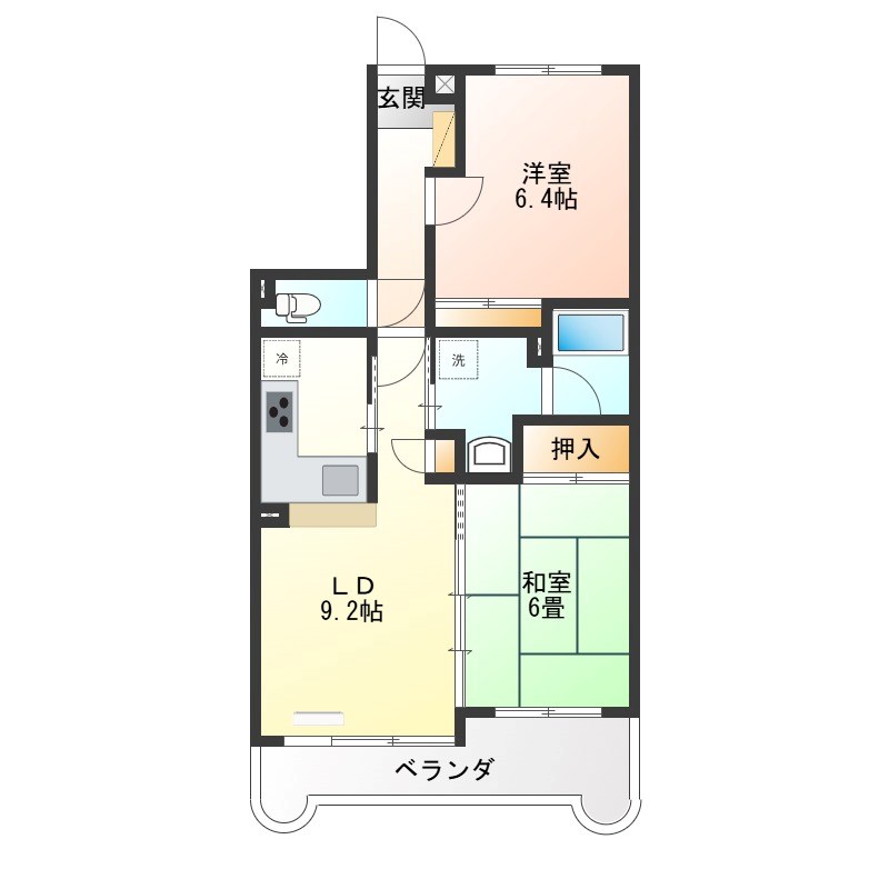 プラージュ今泉 402号室 間取り