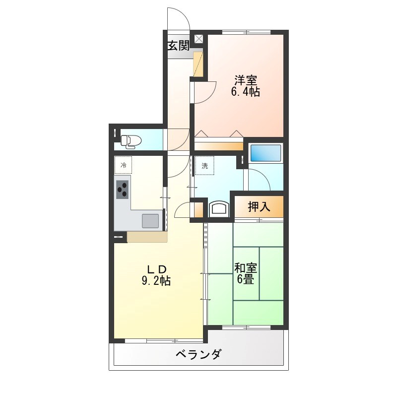 プラージュ今泉 402号室 間取り