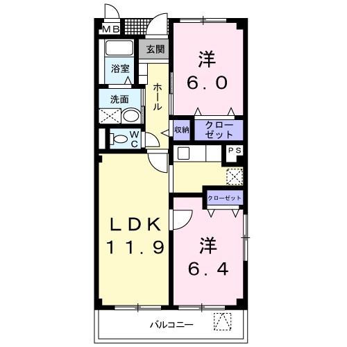 Ｇｏｏｄ　Ｈｉｌｌ 101号室 間取り