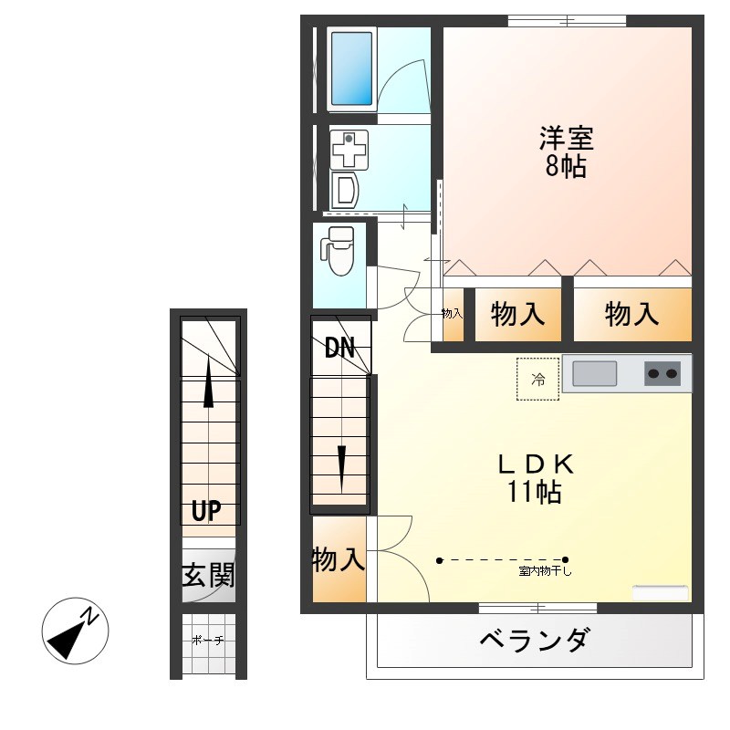 メルパルクハイツ 205号室 間取り