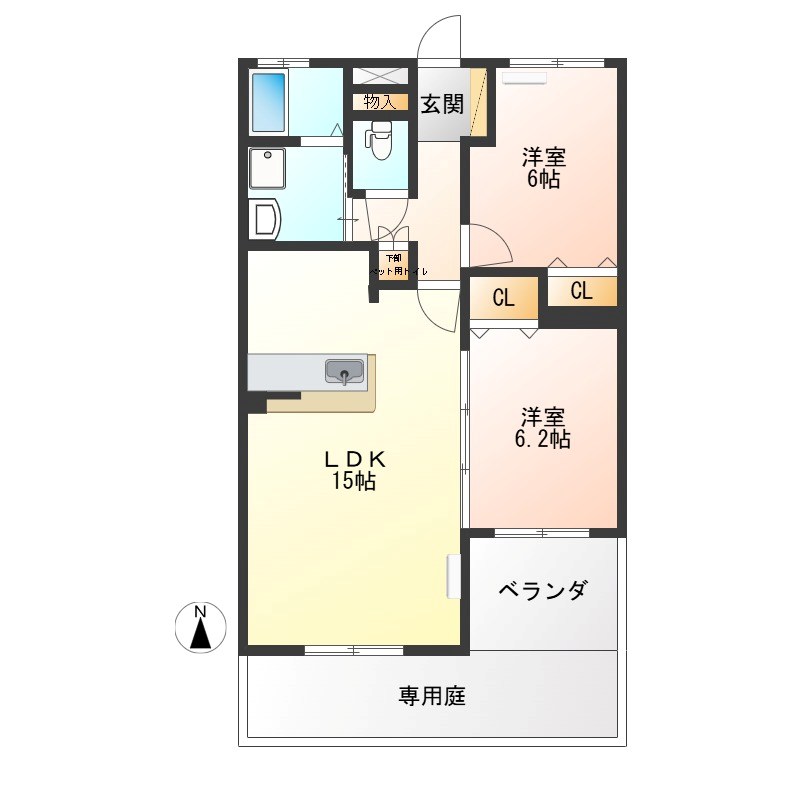 アゼリアコート宿郷 103号室 間取り