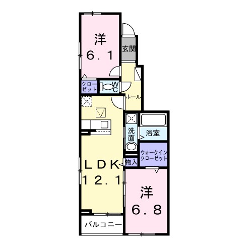 西原１丁目アパート 106号室 間取り