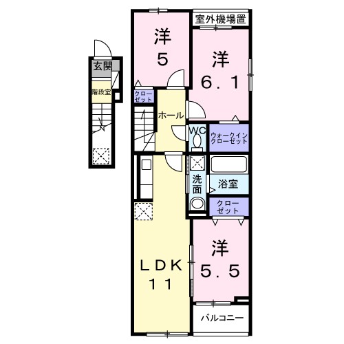 西原１丁目アパート 201号室 間取り
