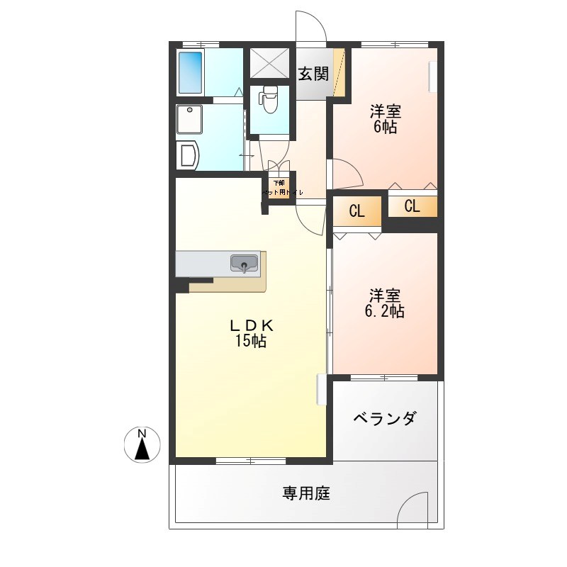 アゼリアコート宿郷 103号室 間取り