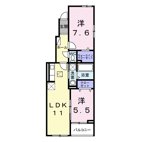西原１丁目アパート 101号室 間取り