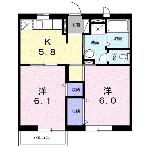 リバーサイドユキ 103号室 間取り
