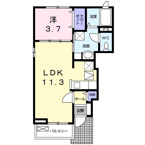 シエルⅡ 101号室 間取り