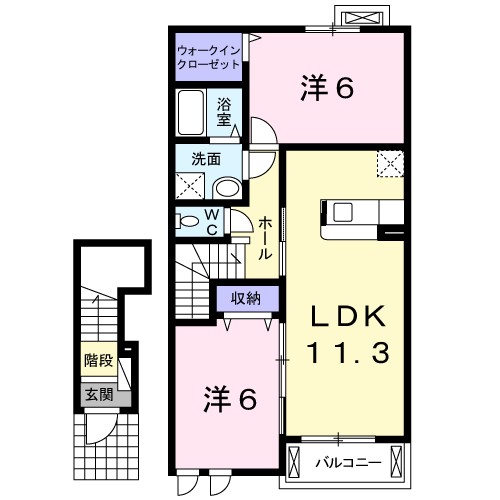 アンジュＢ 202号室 間取り