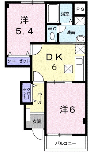 エスポワールステラＡ 102号室 間取り