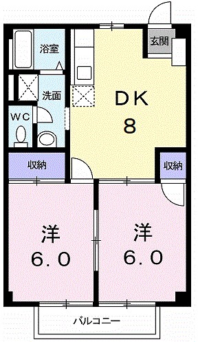 カーム植上Ⅱ 104号室 間取り