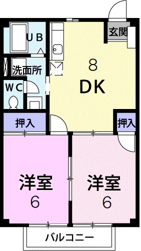 カーム植上Ⅰ 104号室 間取り