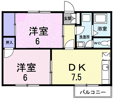 サニーヒルＡ 104号室 間取り