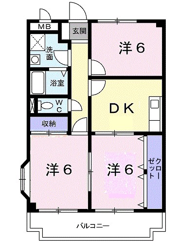 サニーヒル朱雀 405号室 間取り