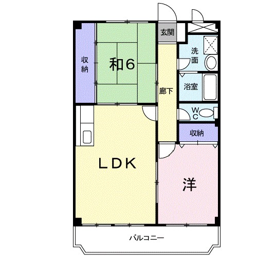 サニーヒル朱雀 102号室 間取り