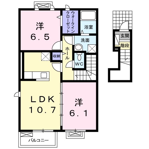 ティーモードＡ 202号室 間取り