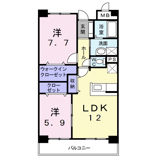ボナール諏訪 203号室 間取り