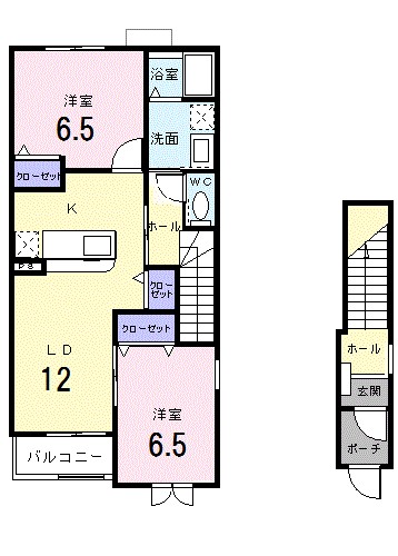 ラフレシールＢ 203号室 間取り