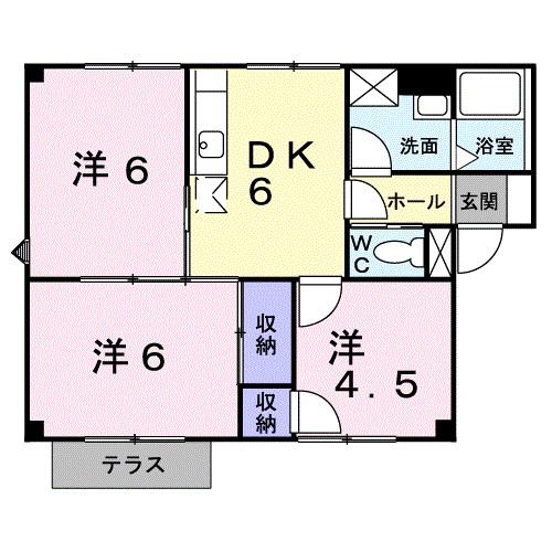 ロイヤルヒルズ 101号室 間取り