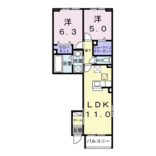 若松原３丁目アパート 105号室 間取り
