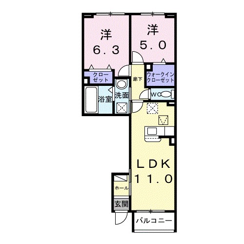 若松原３丁目アパート 102号室 間取り