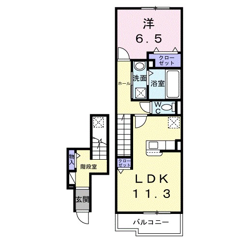 若松原３丁目アパート 203号室 間取り