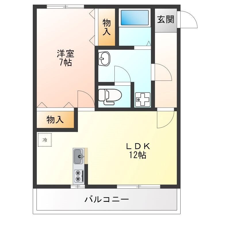 ヴィアステージ清原台A 301号室 間取り